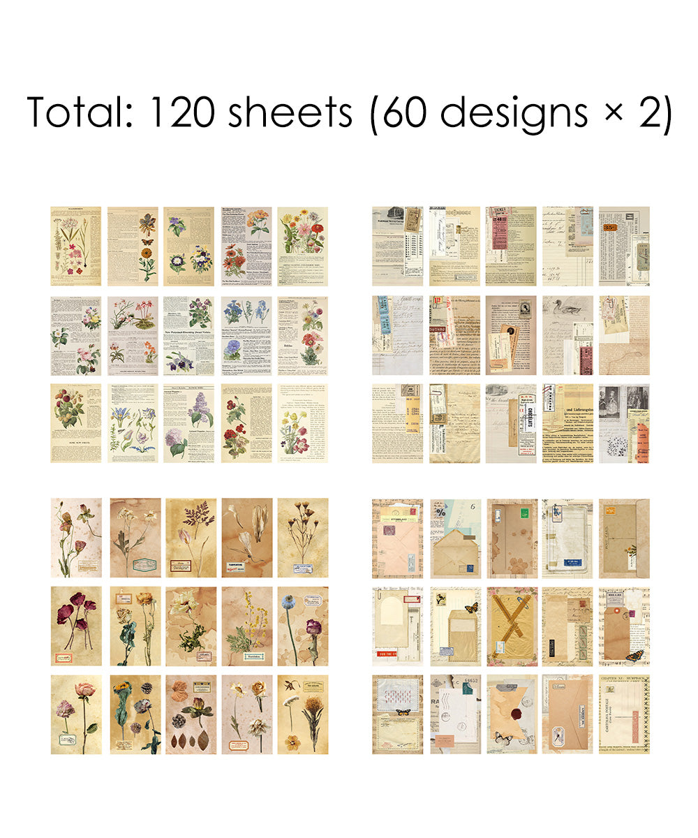 120 Sheets Best Retro Memories Material Paper Set