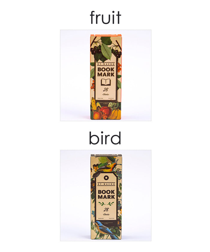 28 Sheets Bird & Fruit Paper Bookmarks