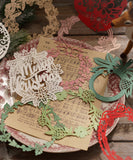40 Pcs Merry Chirstmas Hollow Lace Paper Set