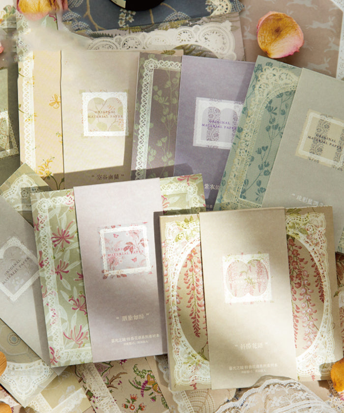 300 Sheets Flower & Plants Language Material Paper Set
