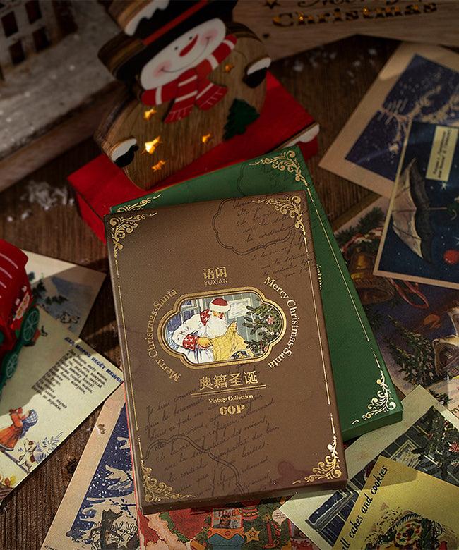 240 Sheets Nostalgic Christmas Retro Material Paper Kit - Grabie