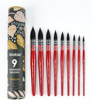 Professional Synthetic Quill Paint Brush Set Of 9