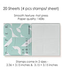 20 Sheets 140lb Watercolor Paper Stamps Set