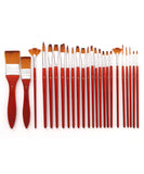 24 Pcs Professional Nylon Hair Paint Brush Set
