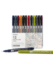 Vintage Color Sketch Micro-Line Pen Set of 12