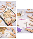 10 Pcs Lace Theme Wooden Rubber Stamps Set - Grabie® - Grabie®
