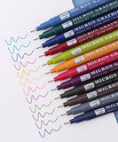 Vintage Color Sketch Micro-Line Pen Set of 12 - Grabie