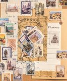 240 Pcs Vintage Postage Stamp Sticker Set - Grabie