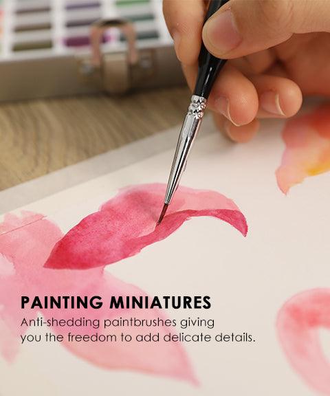 15 Pcs Miniature Detail Brush Set | Paint Brush Set, Acrylic Paint Brush Set, Artist Brush Set, Round Paint Brush, Detail Paint Brushes - Grabie® - Grabie®
