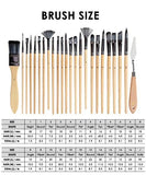 24 Pcs Professional Paint Brush Set, Acrylic Paint Brushes With Natural Wood Handles, Acrylic Paint Brush Set, Acrylic Brush Set - Grabie® - Grabie®