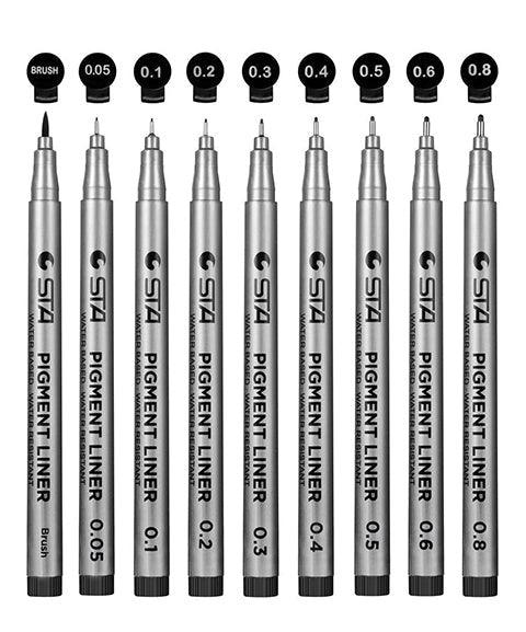 9 Pcs Micro Line Pen Set, Pigment Liner, Fineliner Art, Best Fineliner Pens, Micron Fineliners, Fine Line Painting Pen - Grabie® - Grabie®