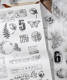 8 Sheets Vintage Clear Silicone Stamps Set - Grabie® - Grabie®