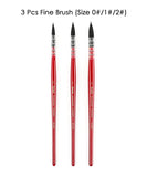 Professional Synthetic Quill Paint Brush Set Of 9