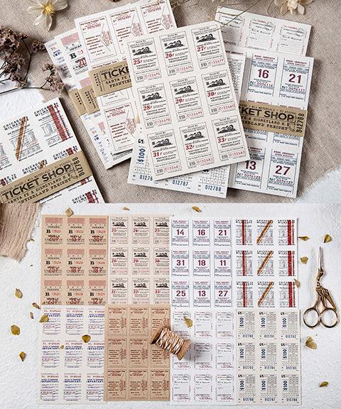 120 Sheets Ticket Shop Series Retro Material Paper Kit - Grabie® - Grabie®