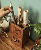 Vintage Wood Storage Pen Holder With A Small Drawer - Grabie® - Grabie®