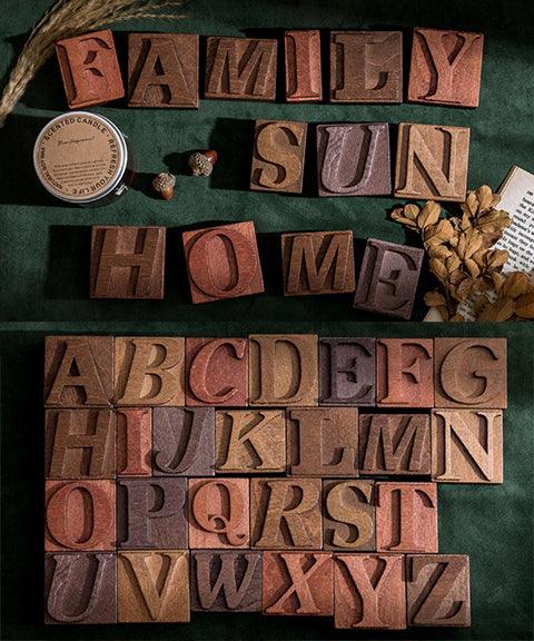 Vintage Big Size Alphabet Wooden Rubber Stamps Set - Grabie® - Grabie®