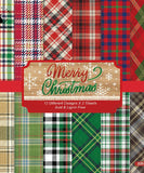 24 Sheets Christmas Plaid 160 GSM Heavyweight Cardstock Paper Pad - Grabie