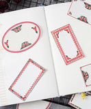 12 Pcs Vintage Picnic Cloth Paper Sticker Set - Grabie