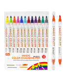 12 Pcs Dual Tip Magic Color Changing Highlight Markers - Grabie