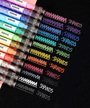 12 Colors Metallic Color Soft Dual-Tip Brush Calligraphy Pen Set