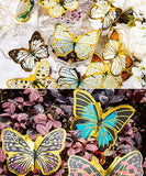 80 Pcs Gold Stamping Butterfly Theme Stickers Set - Grabie
