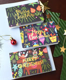 3/30 Pcs Graffiti Christmas Cards With Envelopes - Grabie