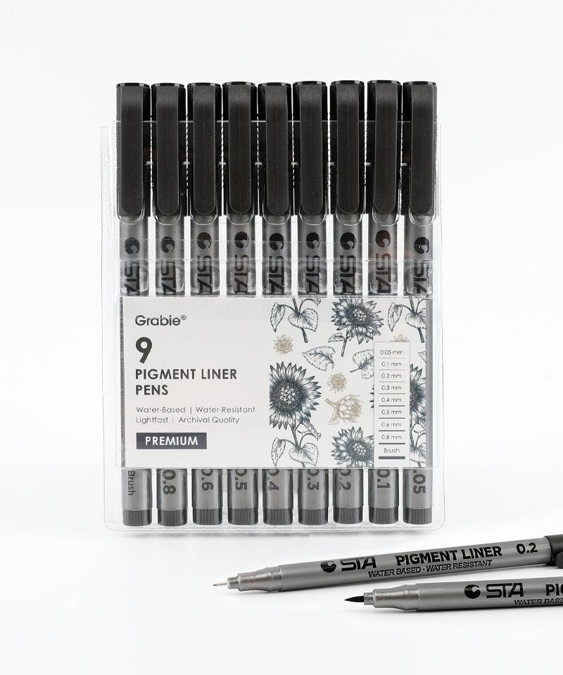 9 Pcs Pigment Liner Pen Set - Grabie