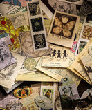 50 Pcs Antique Collection Stickers & Material Paper Set - Grabie® - Grabie®